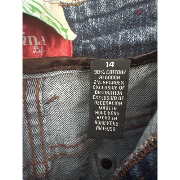 Latina Life Jeans REPAVED  Into Flared Boho  Art Jeans SZ 14 - Picture 8 of 15